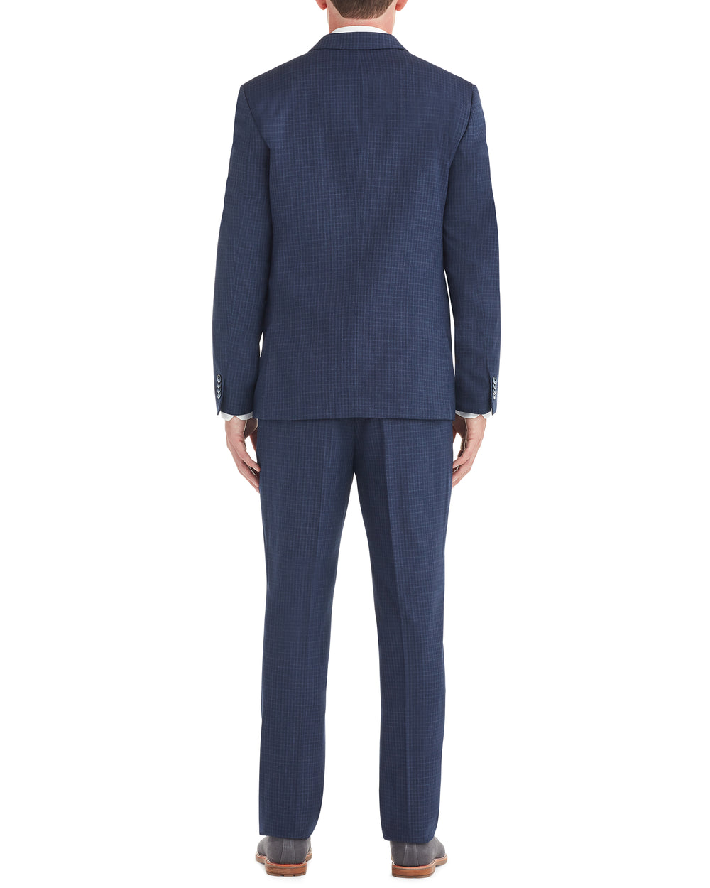 Bell Check Single-Breasted Suit - Blue