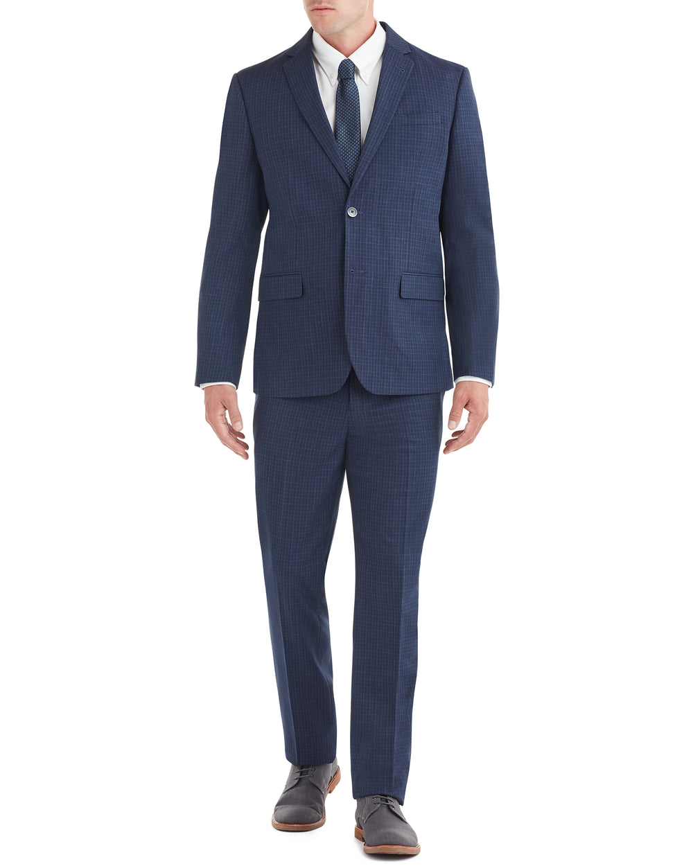 Bell Check Single-Breasted Suit - Blue