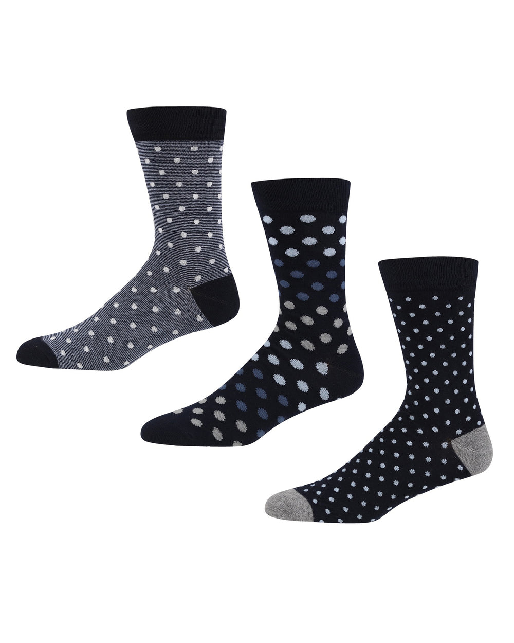 Queens Logic Men's 3-Pack Socks - Navy/Blue Spots