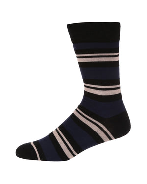 Roberto Men's 3-Pack Socks - Black/Blue/Pink/Green