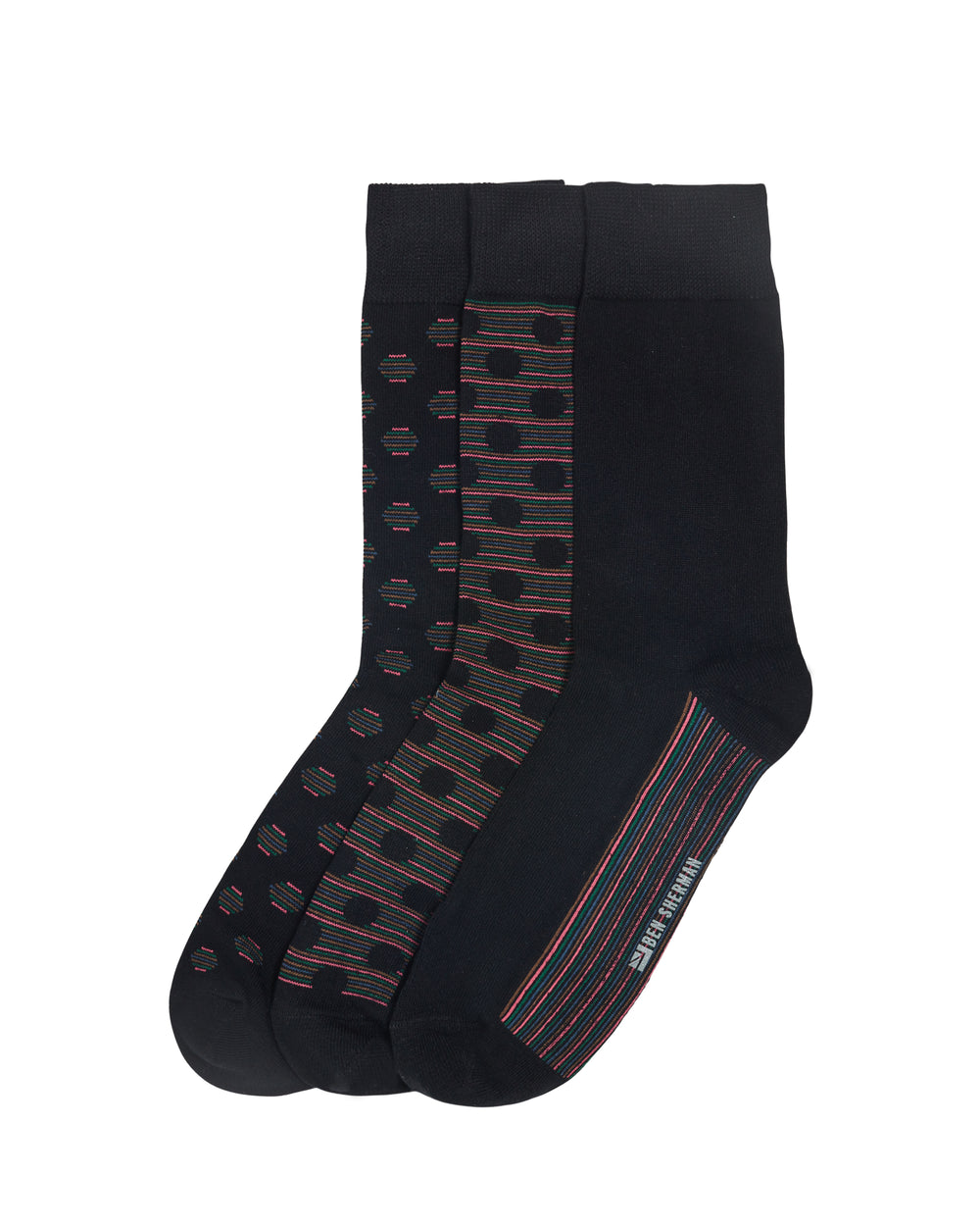 Empery Men's 3-Pack Socks - Black Multi