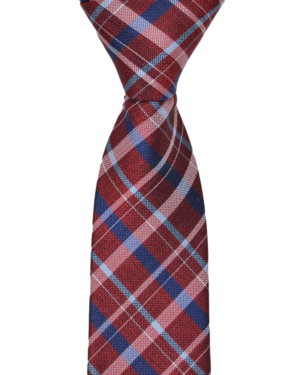 Kensleigh Plaid Silk Neck Tie - Red