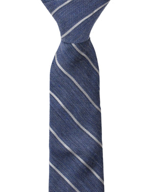 Kalvin Stripe Silk Neck Tie - Blue