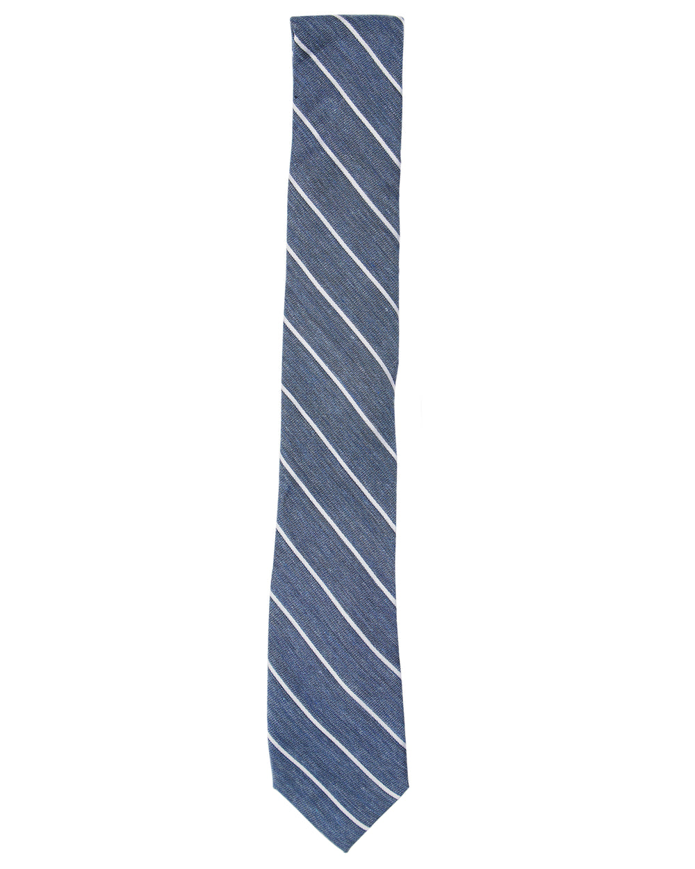 Kalvin Stripe Silk Neck Tie - Blue