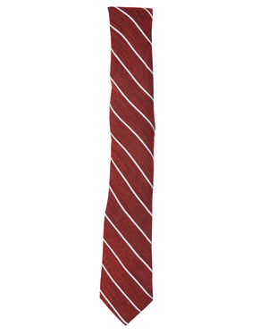 Kalvin Stripe Silk Neck Tie - Red