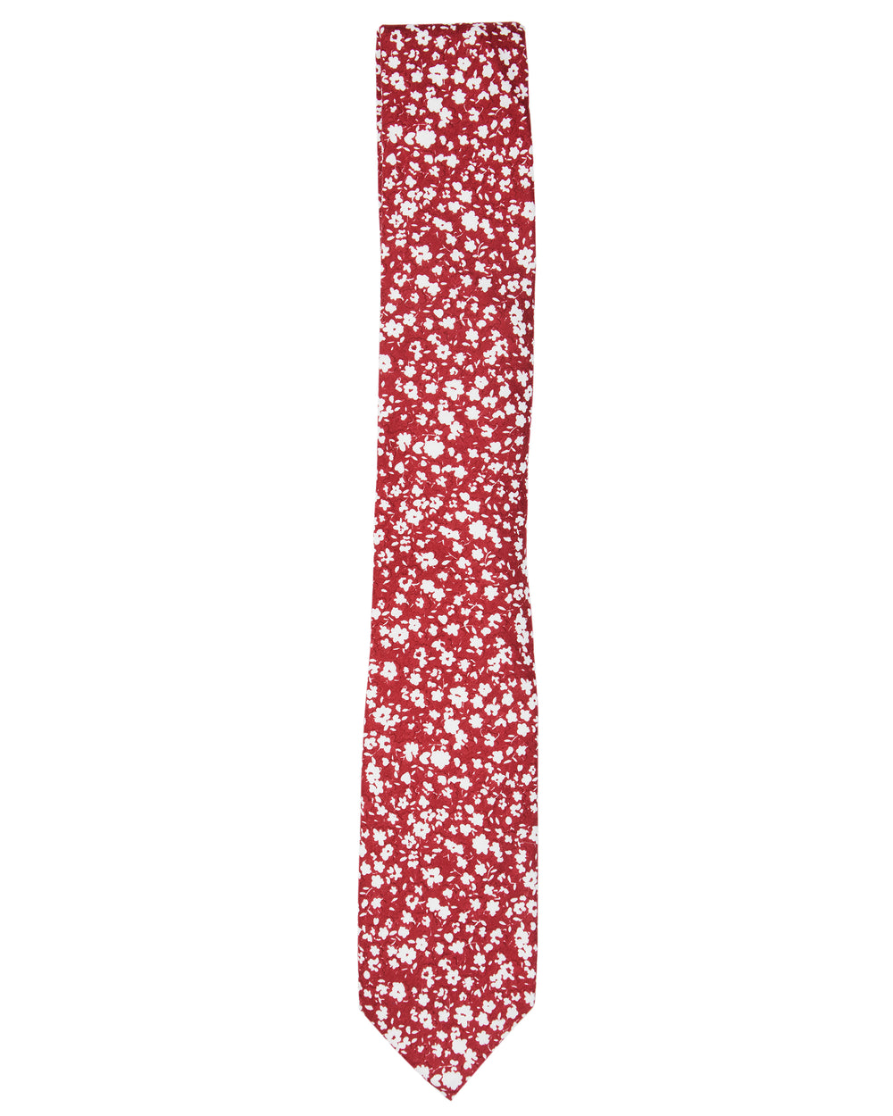 Kenneth Floral Printed Silk Neck Tie - Red