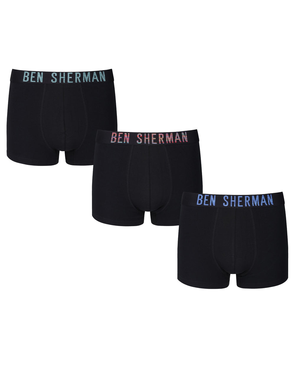 Berry Men's 3-Pack Fitted No-Fly Boxer-Briefs - Black