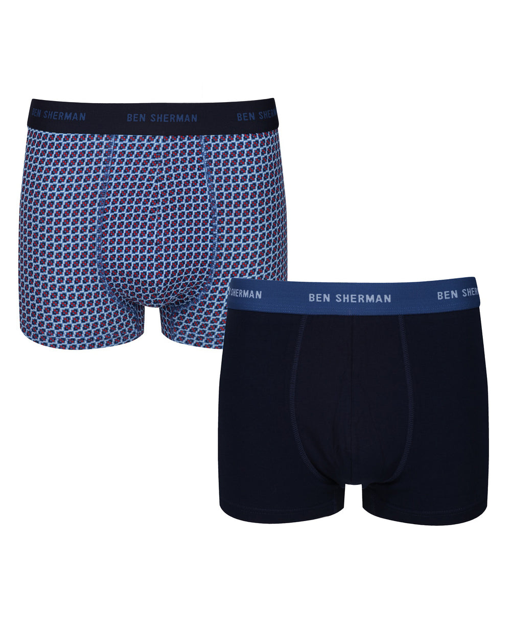 Laz Men's 2-Pack Fitted No-Fly Boxer-Briefs - Skyway Print/Navy