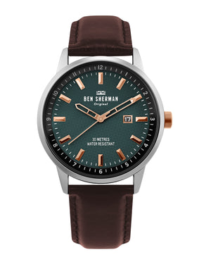 Men's Daltrey Professional Watch - Brown/Green/Silver