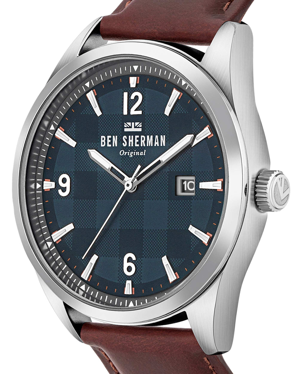 Men's Carnaby Check Watch - Brown/Navy/Silver