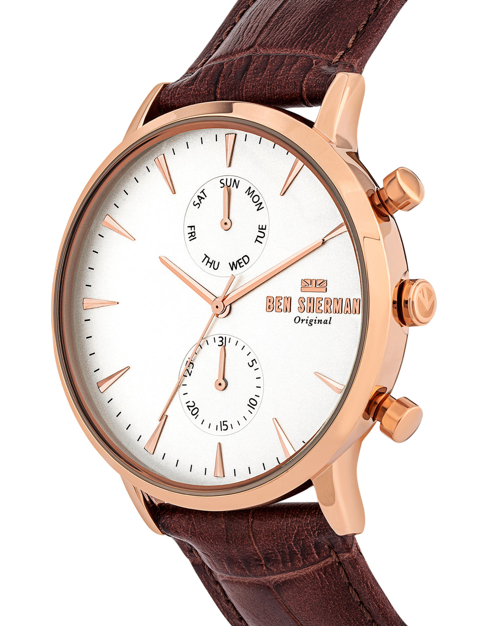 Men's Portobello Professional Multi Watch - Brown/Off-White/Rose Gold