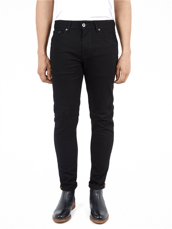 SKINNY STRETCH BLACK RINSE JEANS 