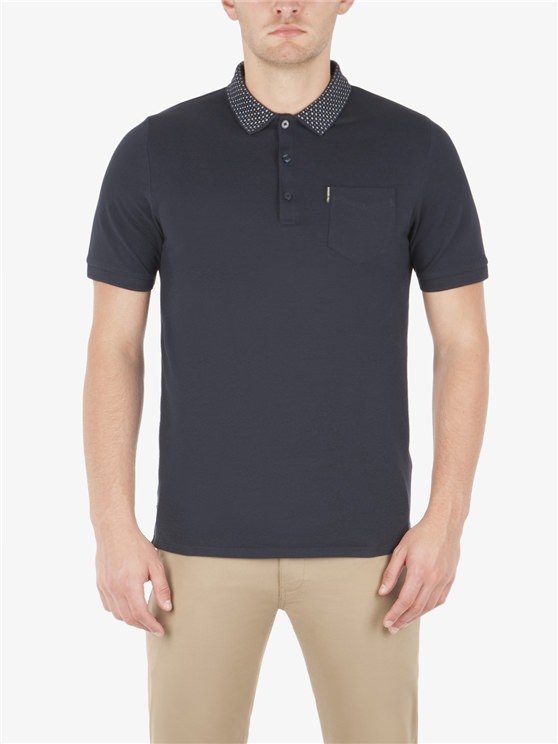 PIQUE POLO WITH PRINTED COLLAR 