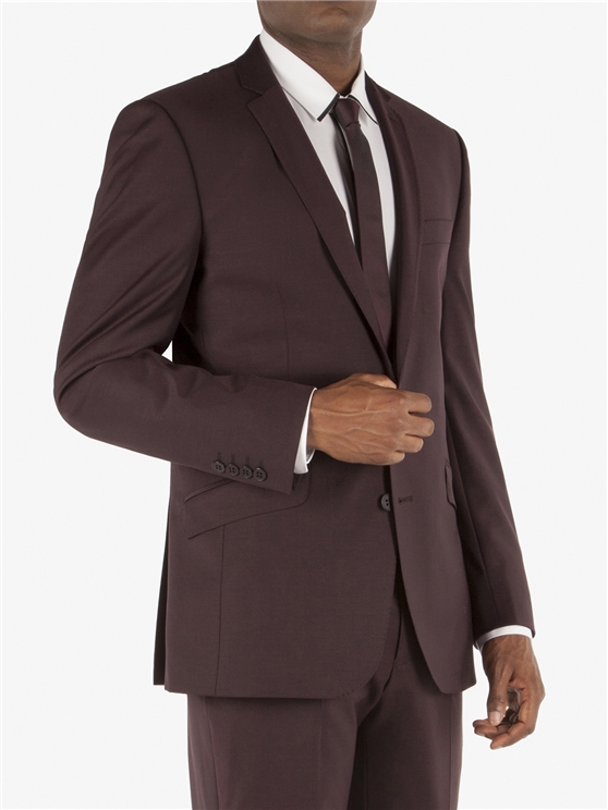BURGUNDY PLAIN KINGS FIT SUIT