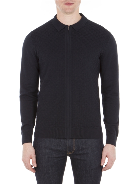 CHEQUERBOARD MILANO ZIP THROUGH POLO 